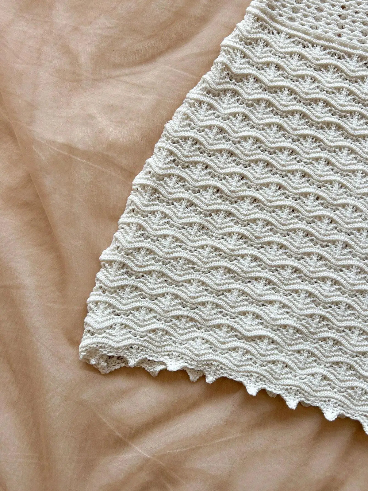 Vestido Sin Tirantes Cuello V, Tejido, Degradado, Cuentas de Madera