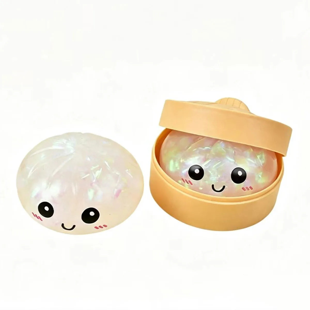 Squishy de Dumpling con Brillos – Bola Antiestrés Transparente de TPR